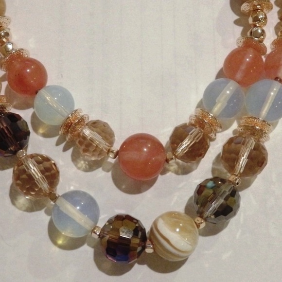 "WITH LOVE" 2 Strand Beaded NECKLACE - Picture 2 of 5